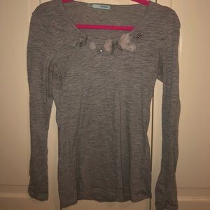 Grey flowered long sleeve